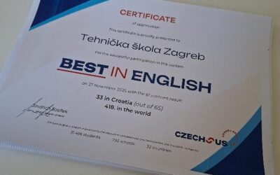 Best in English – online međunarodno natjecanje u poznavanju engleskoga jezika – DODJELA PRIZNANJA UČENICIMA